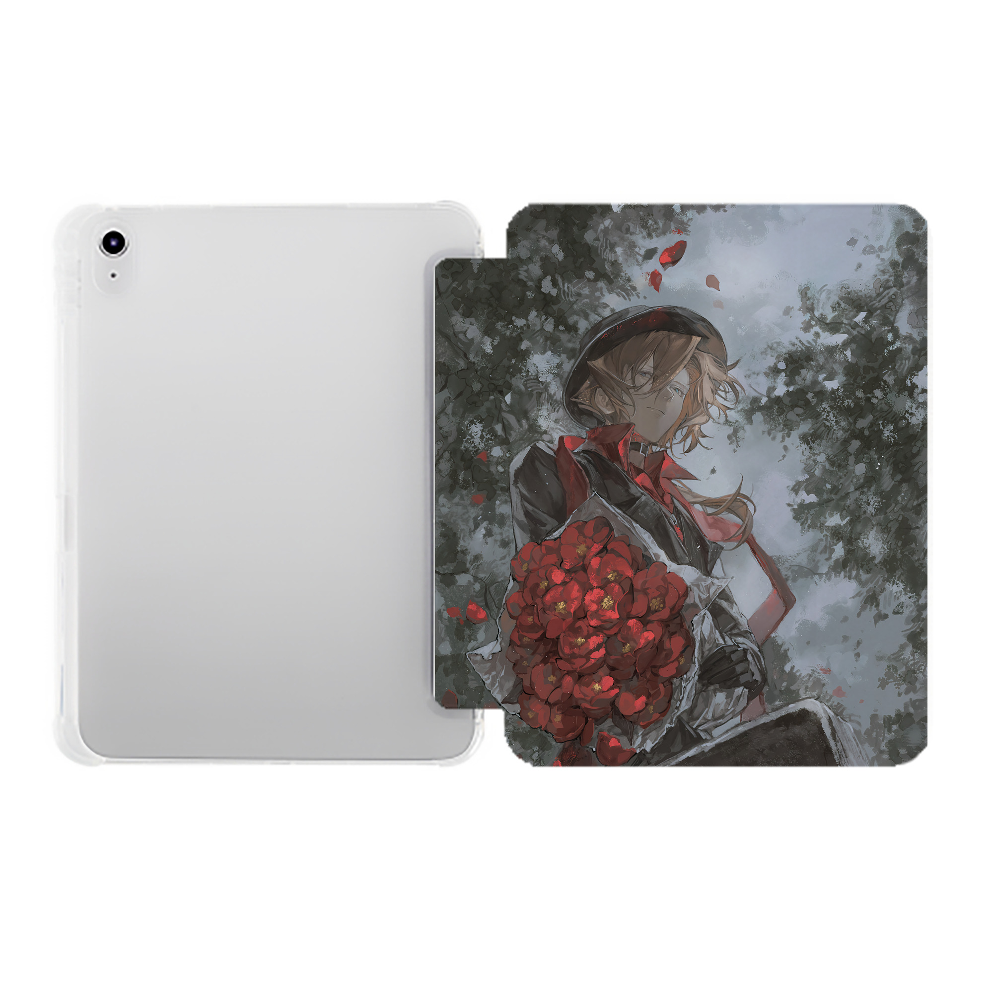 （画像用） 文豪ストレイドッグス Bungo Stray Dogs IPad ケース ペン収納付き 三つ折りスタンド PUレザー×シリコン 対応機種9.5/10.5/10.9インチ